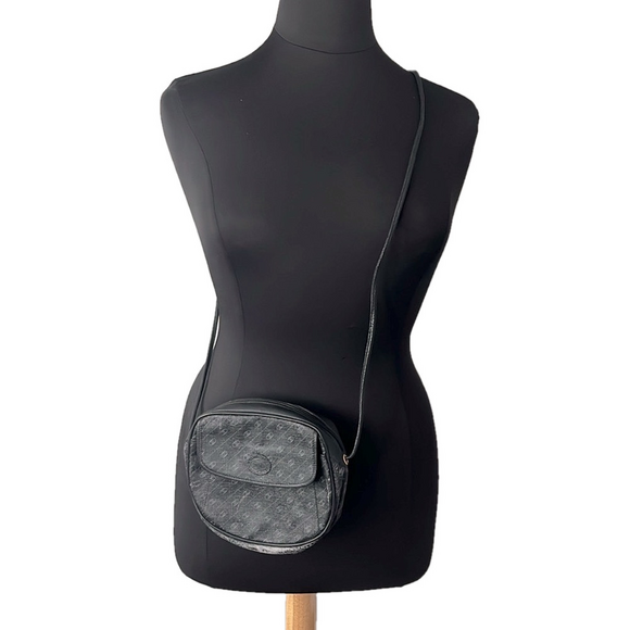 Vintage 80s Gucci Anniversary Collection Black Monogram Minimal Shoulder Bag - Picture 2 of 15